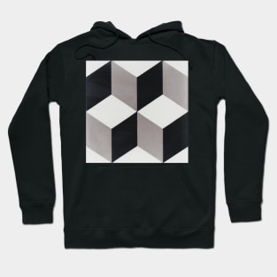 cement tiles - 3D cubes geometric pattern Hoodie